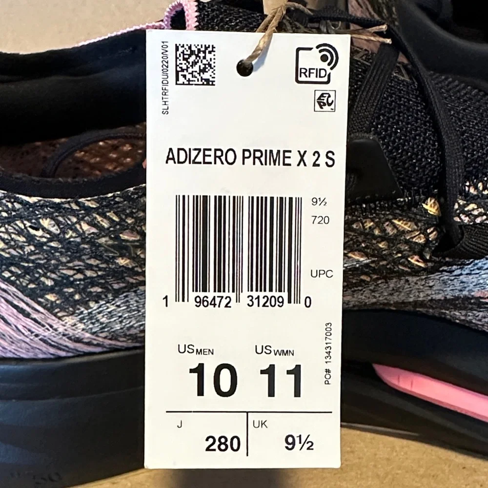 Adidas Adizero Prime X 2.0 Strung Mens Running Shoes Black Spark - Picture 8 of 9